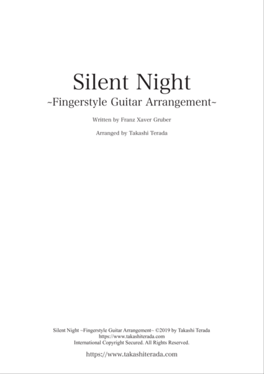 Silent Night ~Fingerstyle Guitar Arrangement~ Electric Guitar scores gallery preview page 1