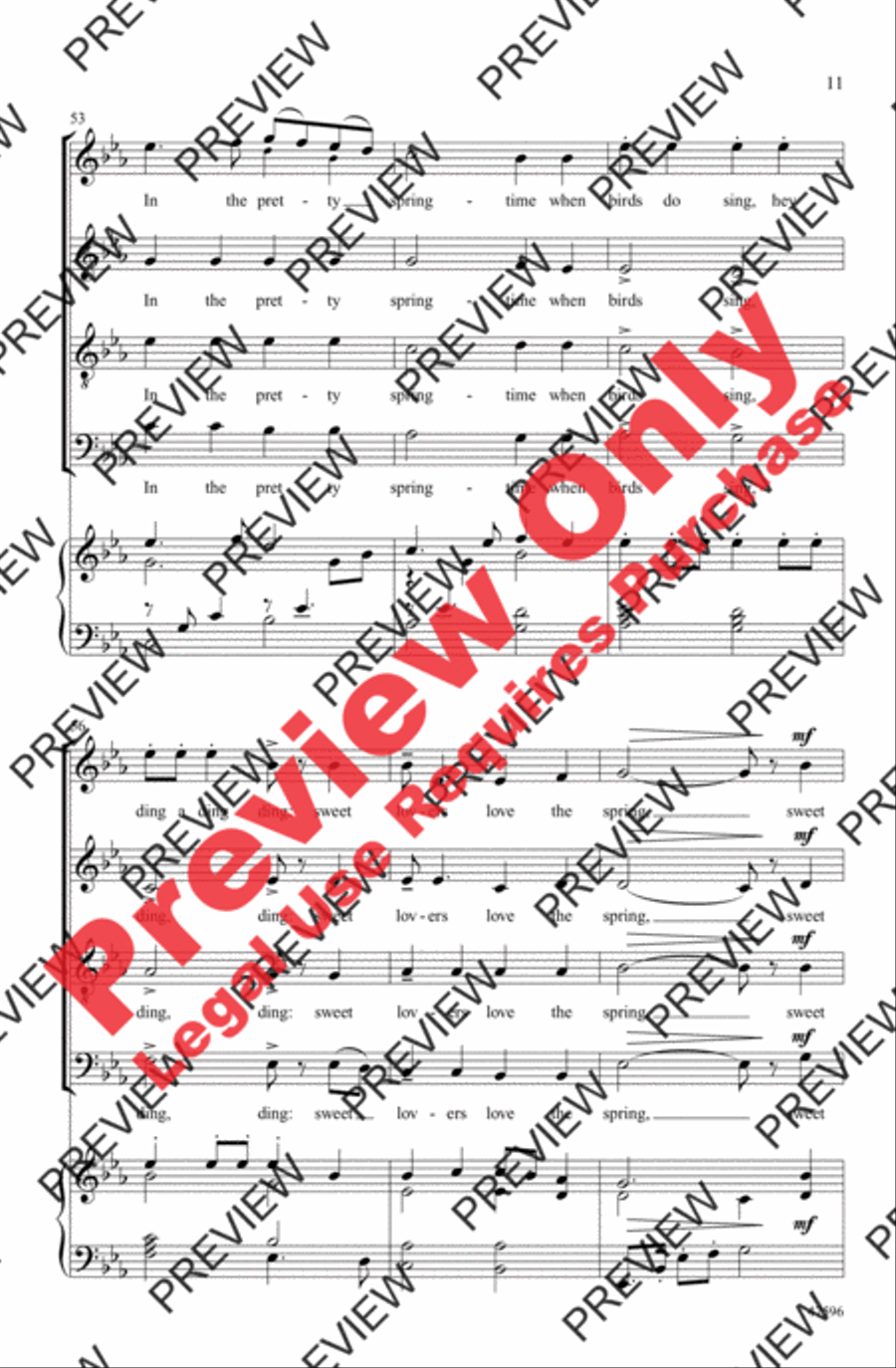 In the Pretty Springtime 4-Part scores gallery preview page 11