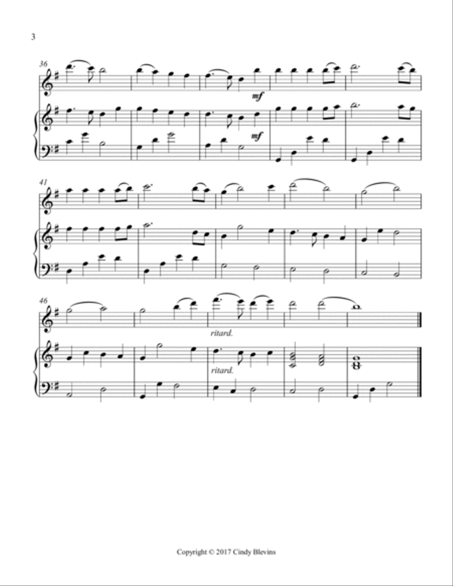 Joy To the World, for Piano and Flute Flute Solo scores gallery preview page 4