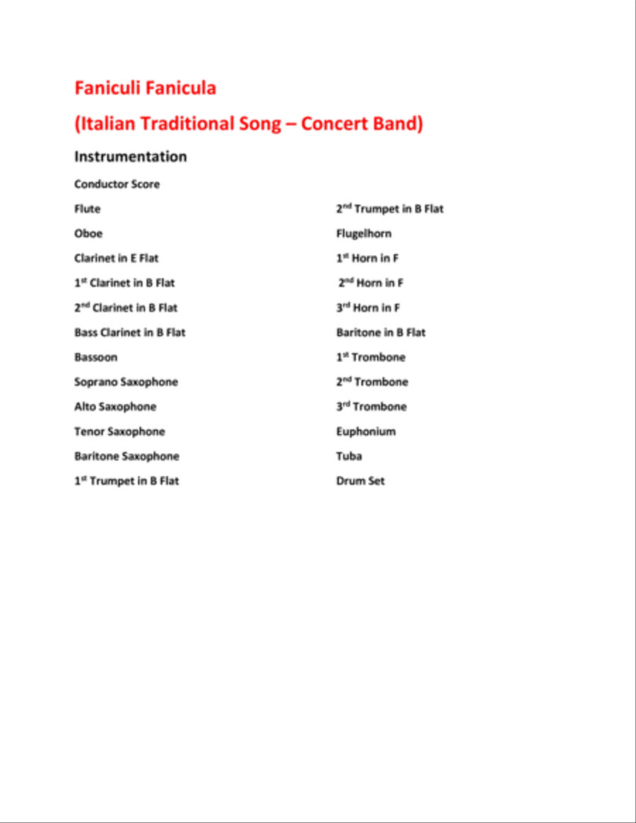 Funiculi Funicula - for Pep Band; Concert Band; Basketball Band; Jazz Combo Concert Band scores gallery preview page 2