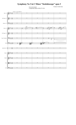 Symphony No 3 in C minor "Kaleidoscope" Opus 3 (in one movement) - Score Only