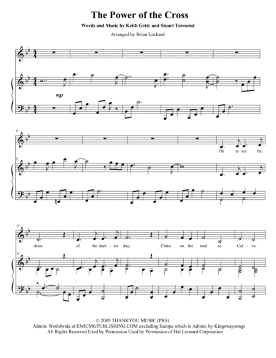 The Power Of The Cross (Oh To See The Dawn) Voice scores gallery preview page 1