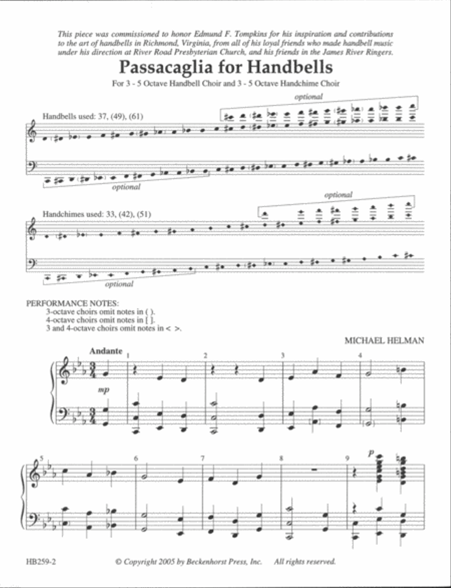 Passacaglia for Handbells 5-Octaves scores gallery preview page 2