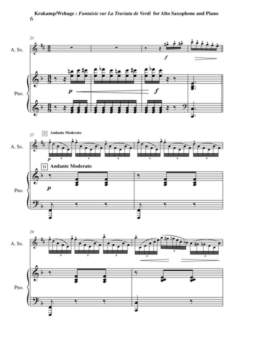 Emanuele Krakamp: Fantaisie sur la Traviata de Verdi, arranged for alto saxophone and piano by Paul