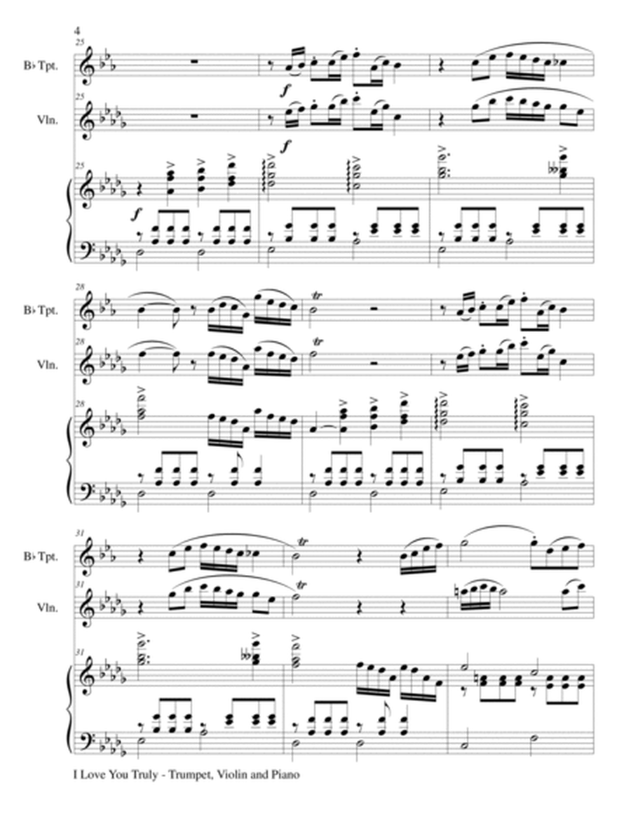 I LOVE YOU TRULY (Trio – Bb Trumpet, Violin, and Piano with Score and Parts) image number null