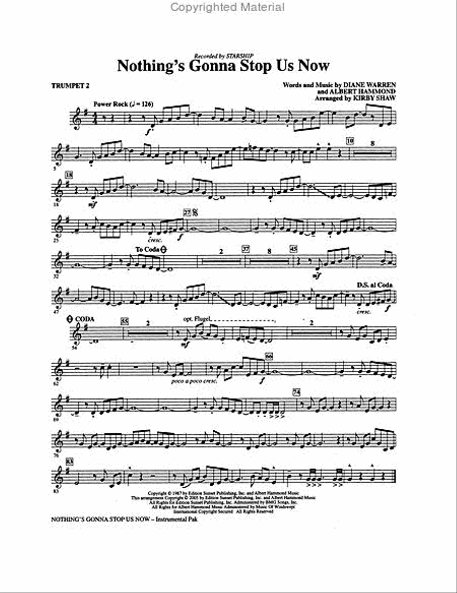 Nothing's Gonna Stop Us Now Choir scores gallery preview page 3