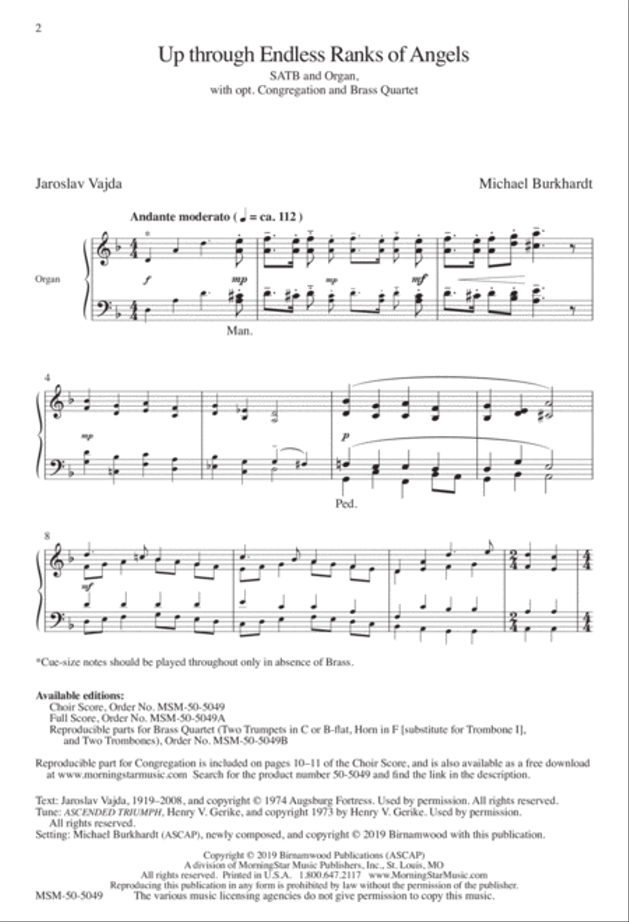 Up through Endless Ranks of Angels 4-Part scores gallery preview page 1