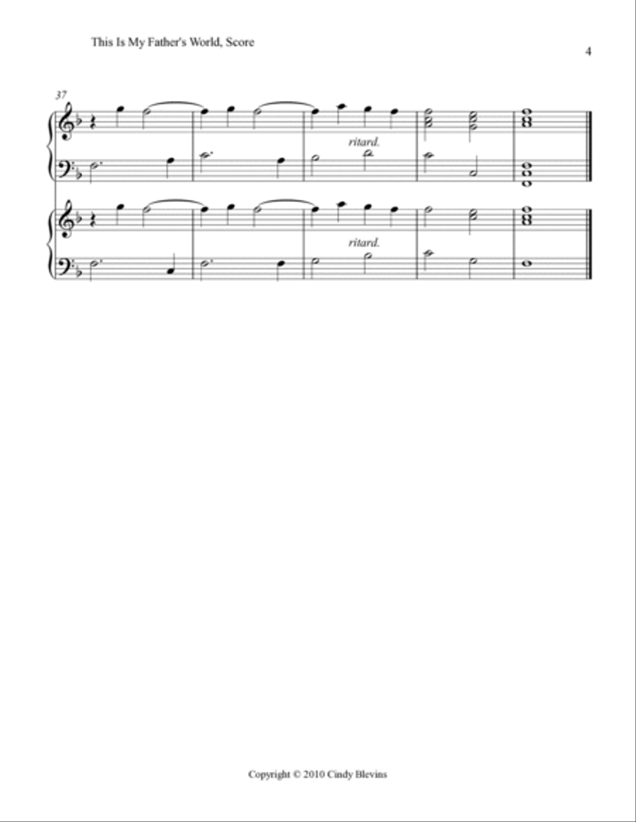 This Is My Father's World, for Harp Duet Harp scores gallery preview page 5