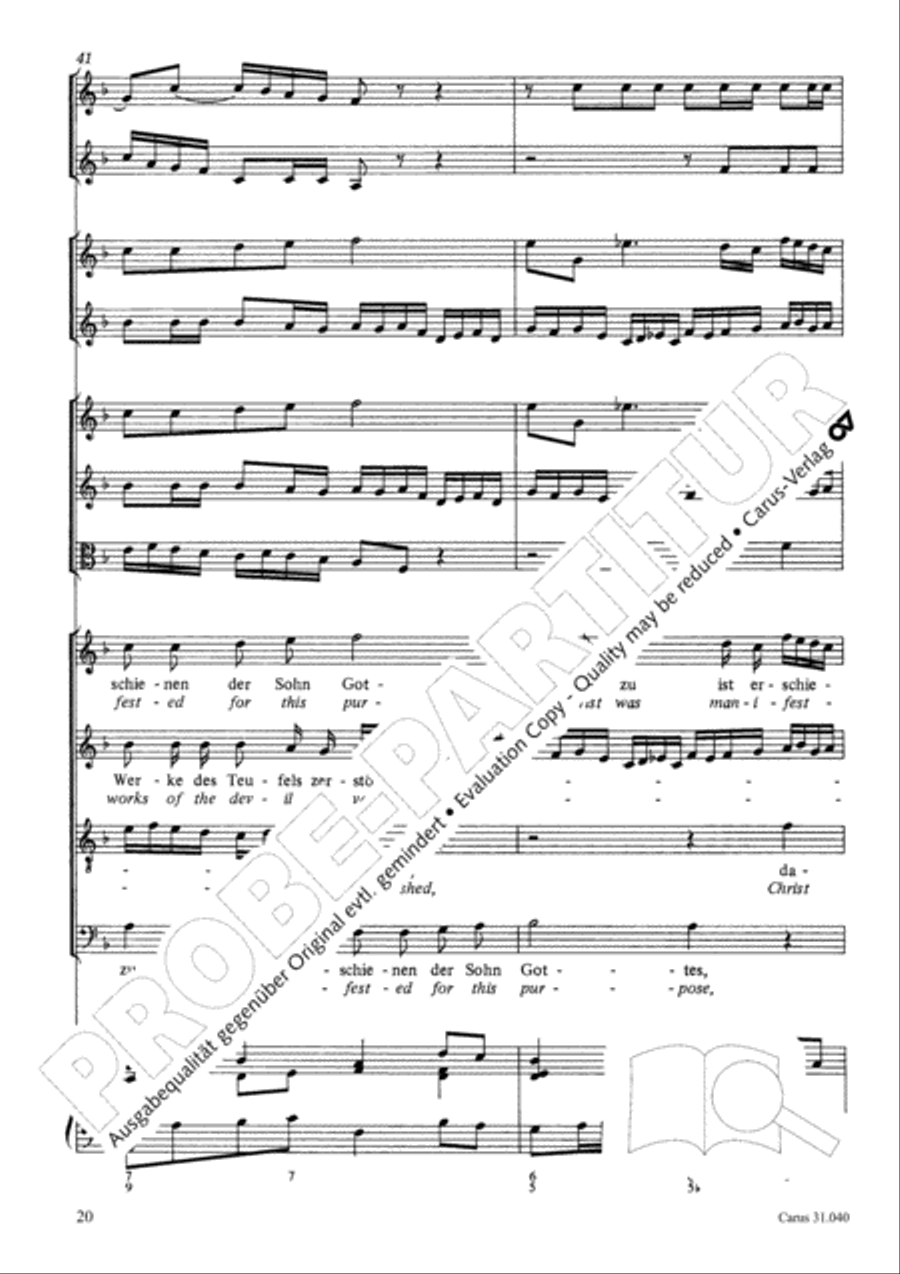 Christ was manifested for this purpose (Dazu ist erschienen der Sohn Gottes) ATB scores gallery preview page 21