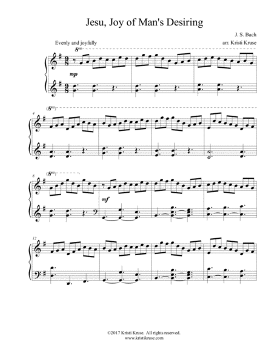 Jesu, Joy of Man's Desiring Piano Solo Small Ensemble scores gallery preview page 2