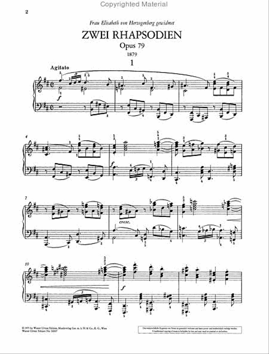 Two Rhapsodies Op. 79 Chamber Music scores gallery preview page 2