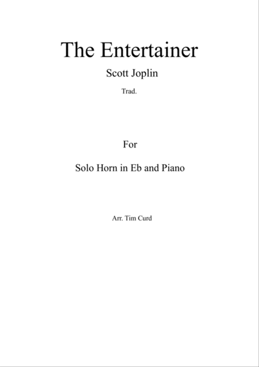 The Entertainer. For Solo Horn in Eb and Piano Cornet scores gallery preview page 1