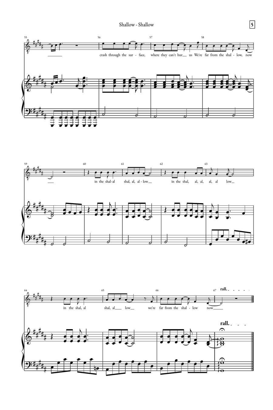 Shallow A Cappella scores gallery preview page 5