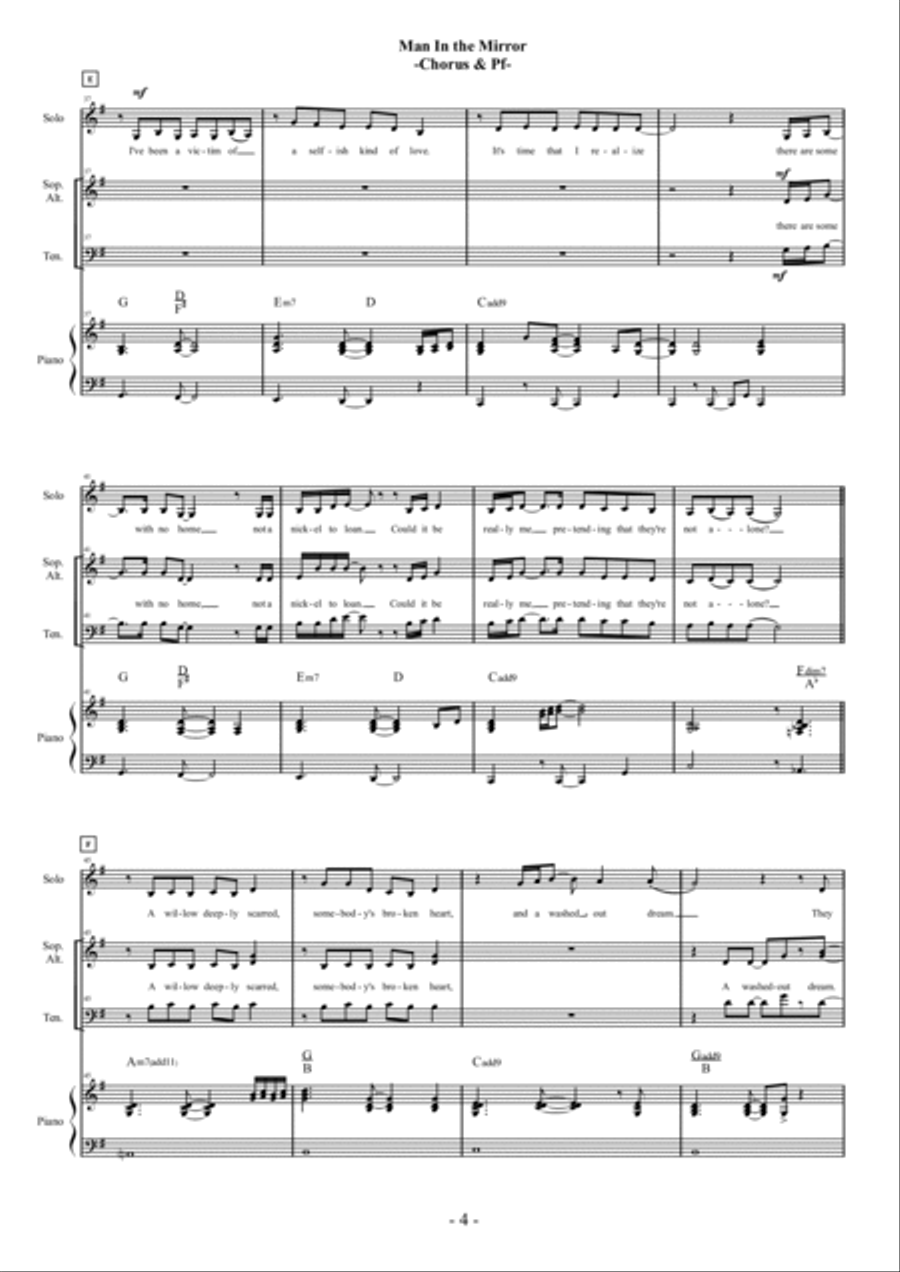 Man In The Mirror 4-Part scores gallery preview page 4