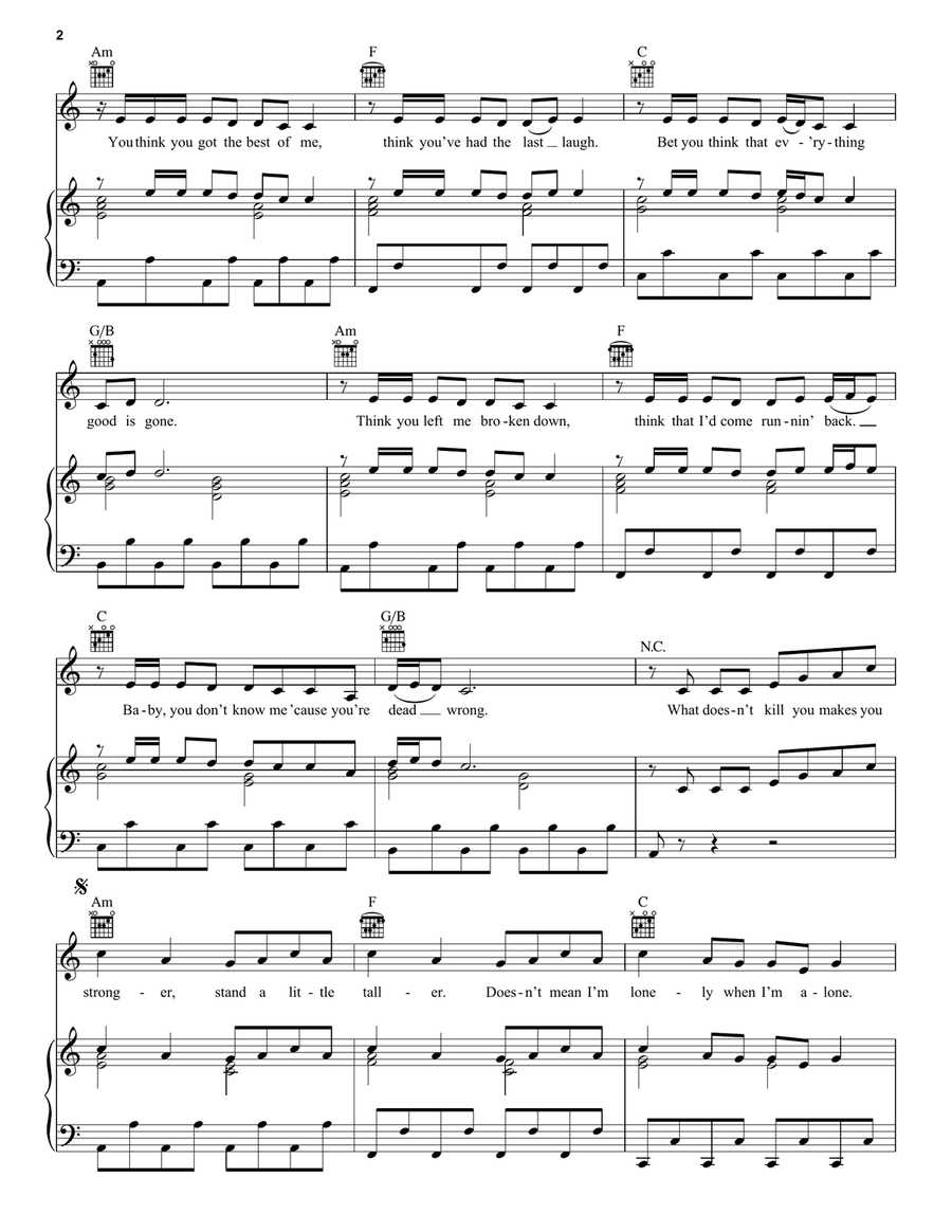 Stronger (What Doesn't Kill You) Acoustic Guitar scores gallery preview page 2