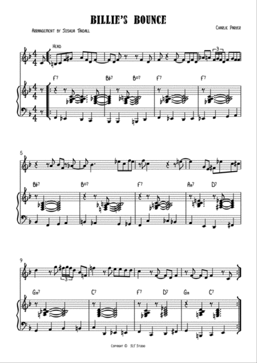 Billies Bounce Duet Jazz Ensemble scores gallery preview page 1