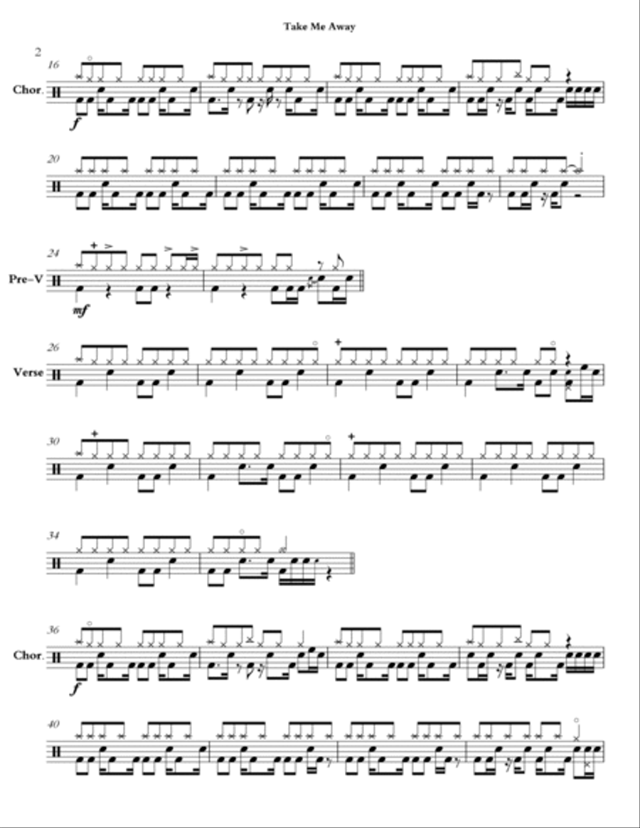 Take Me Away Take Me Away Drum Set scores gallery preview page 2