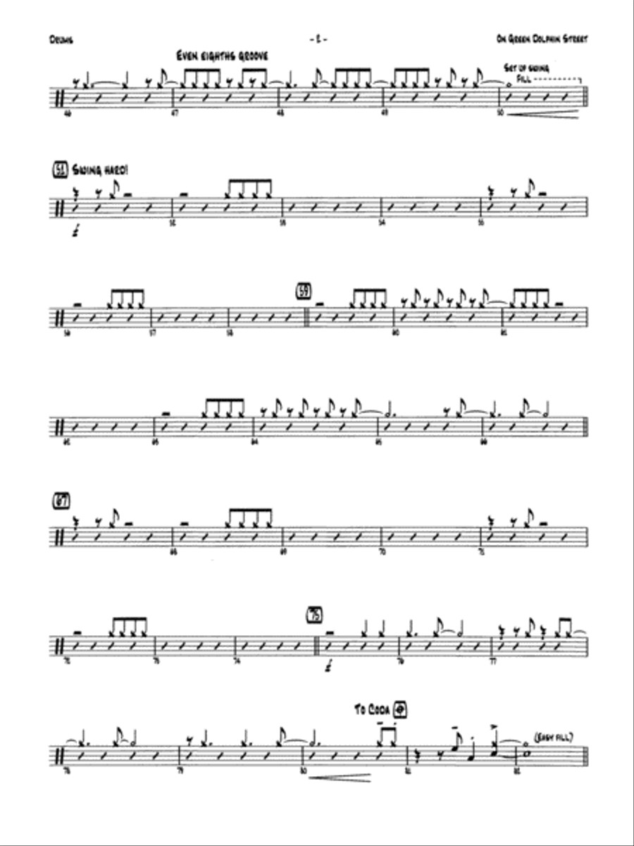On Green Dolphin Street: Drums Jazz Ensemble scores gallery preview page 2
