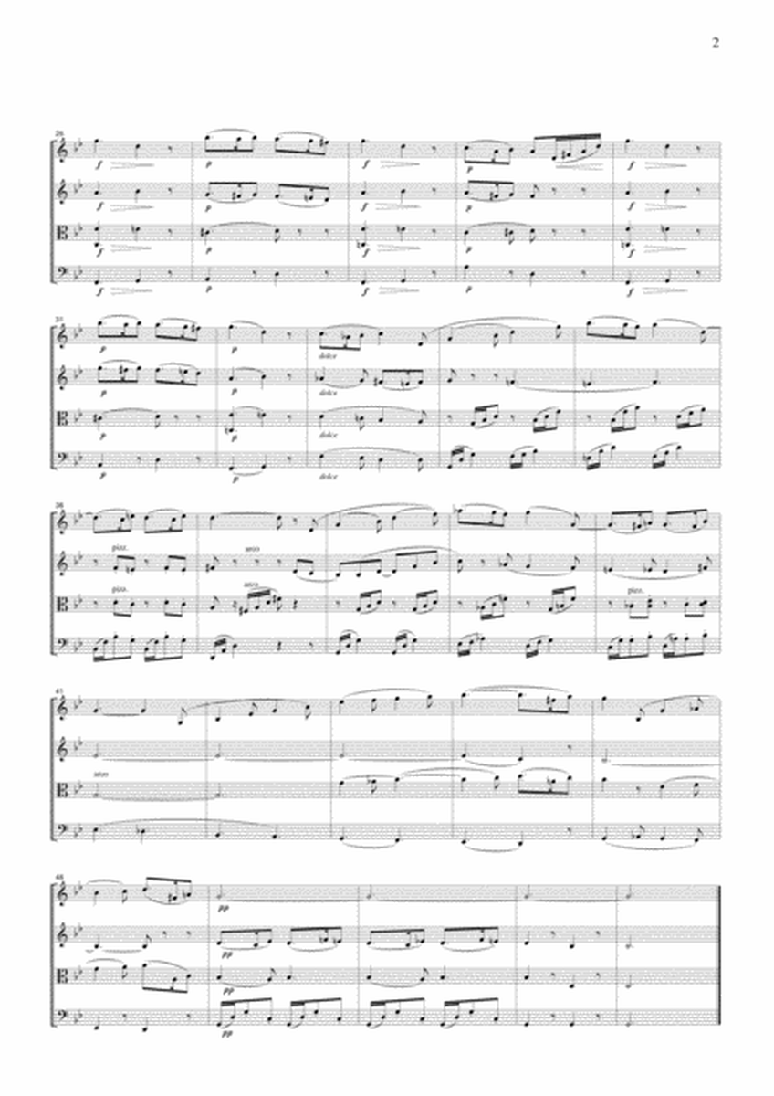 Faure Sicilienne from Pelleas et Melisande Op.8, No.3, for string quartet, CF104 image number null