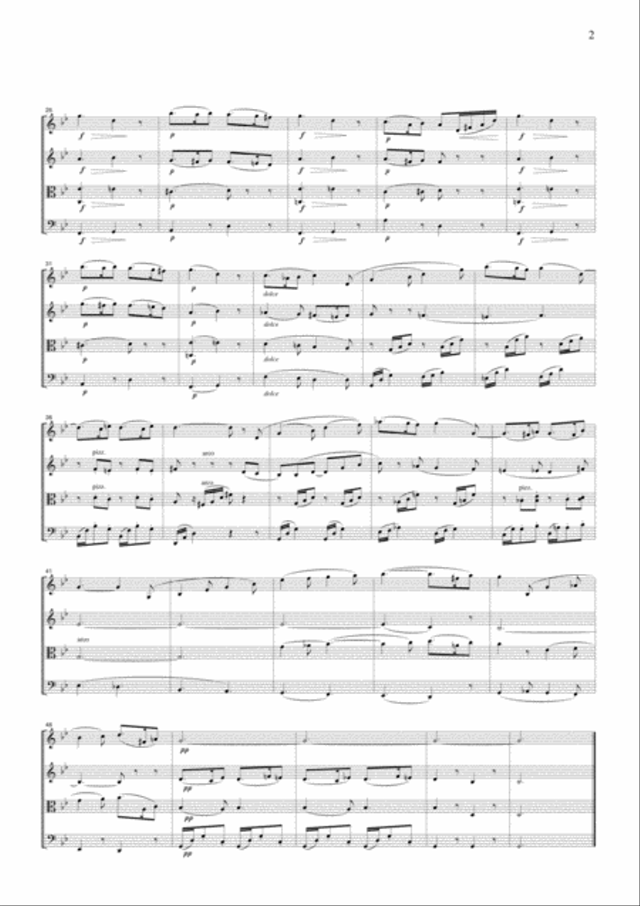Faure Sicilienne from Pelleas et Melisande Op.8, No.3, for string quartet, CF104 String Quartet scores gallery preview page 2