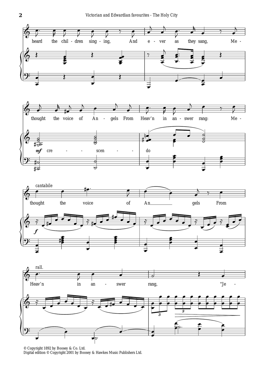 The Holy City Piano, Vocal scores gallery preview page 2