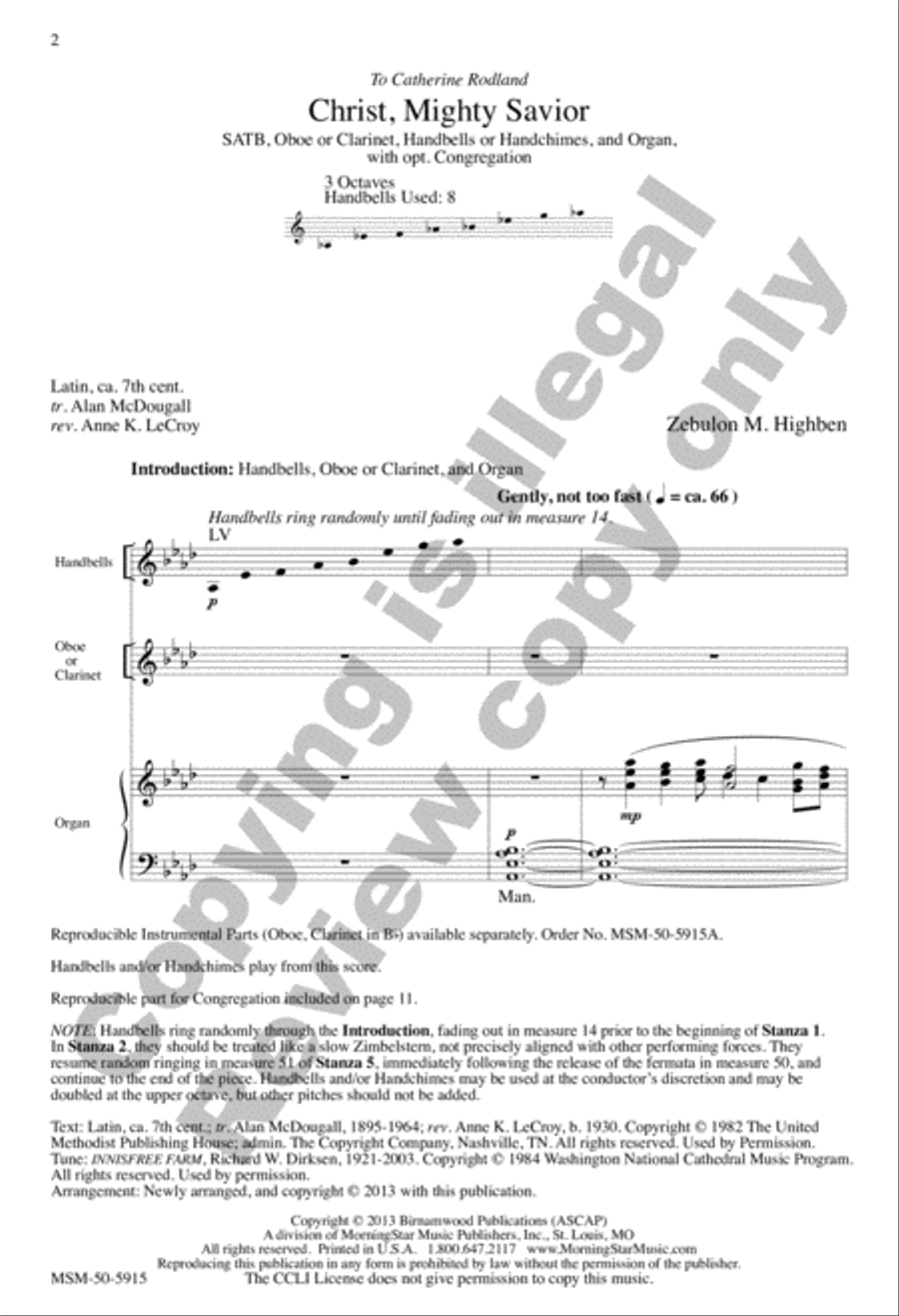 Christ, Mighty Savior Christ, Mighty Savior 4-Part scores gallery preview page 2