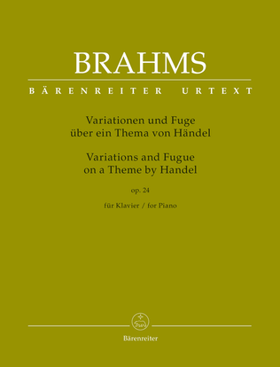 Book cover for Variations and Fugue on a Theme by Handel for Piano op. 24