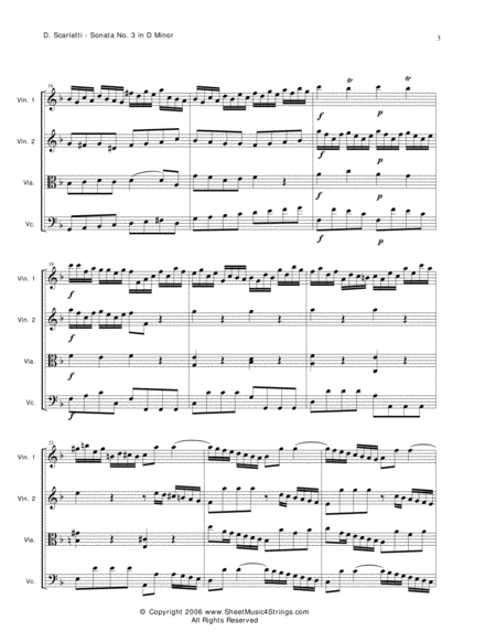 Scarlatti, D. - Sonata No. 3 for String Quartet image number null