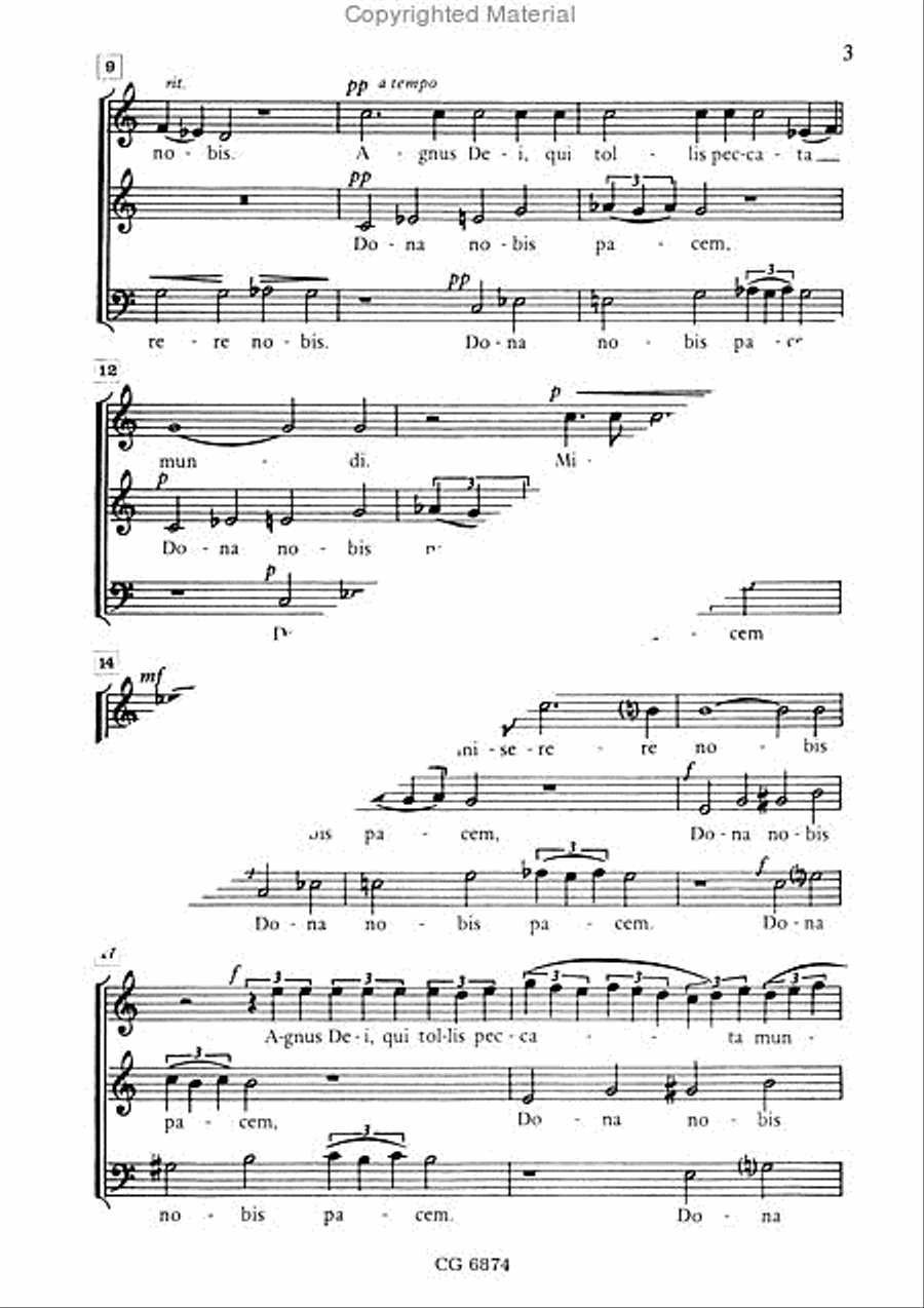 Agnus Dei Agnus Dei 3-Part scores gallery preview page 3