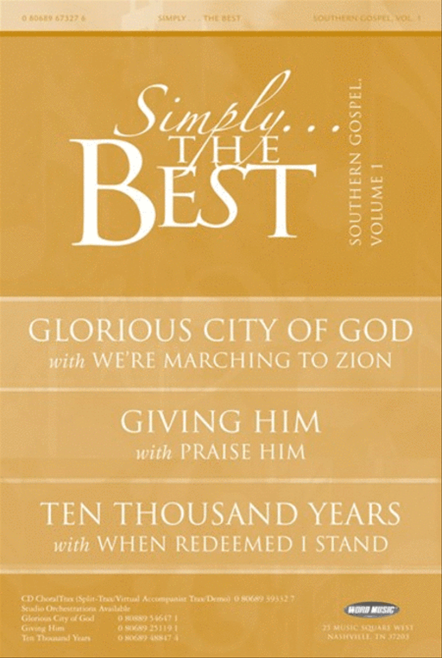 Simply The Best: Southern Gospel V1 - Booklet CD Trax Choir scores gallery preview page 1
