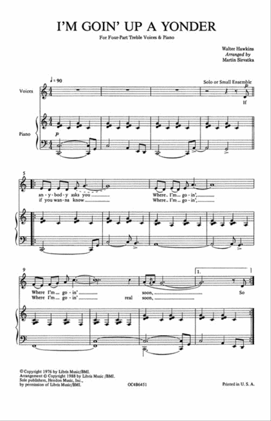 I'm Goin' Up a Yonder SSAA scores gallery preview page 2