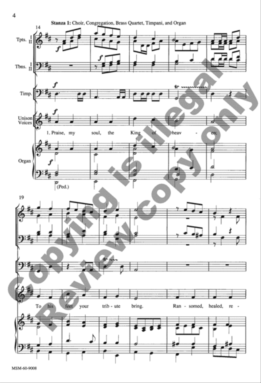 Praise, My Soul, the King of Heaven (Choral Score) 4-Part scores gallery preview page 3