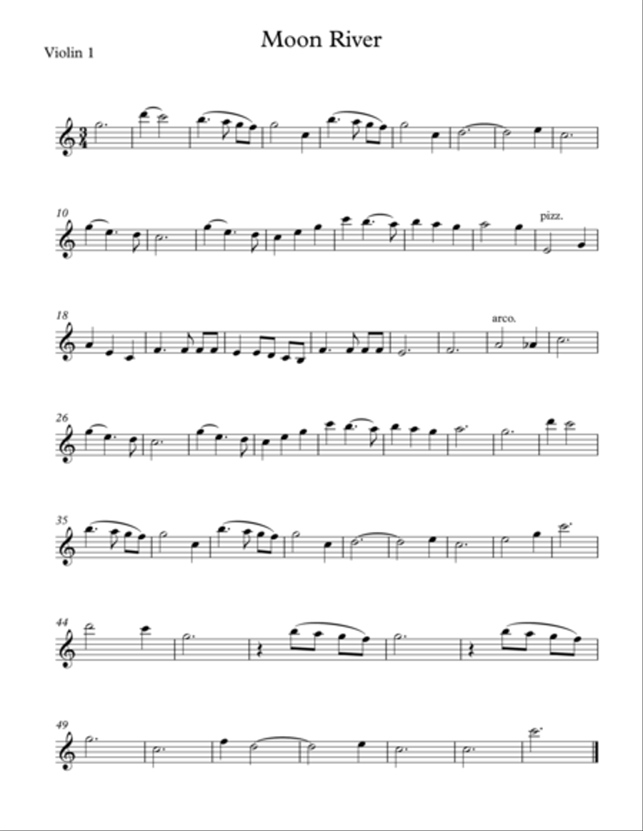 Moon River Moon River String Quartet scores gallery preview page 3