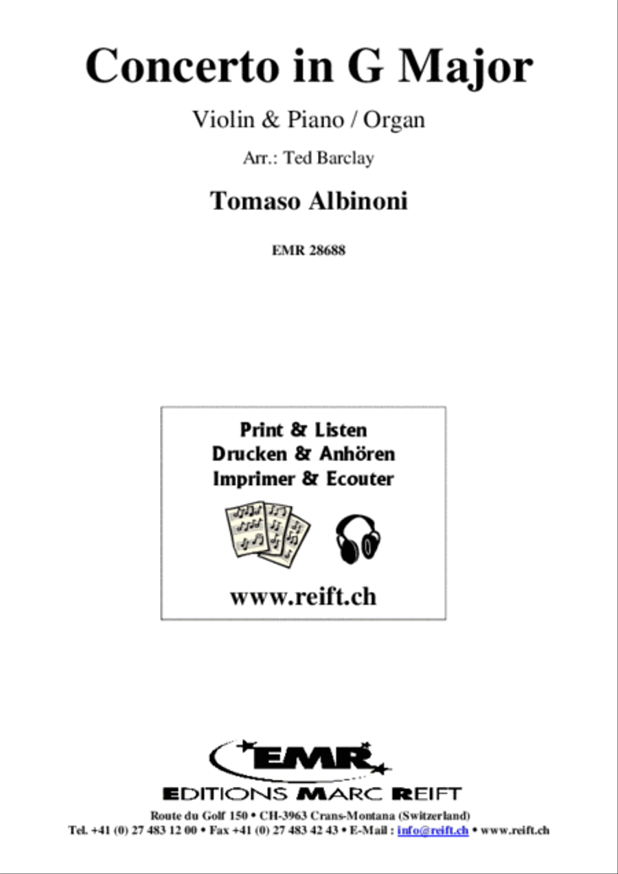Concerto in G Major Violin Solo scores gallery preview page 2