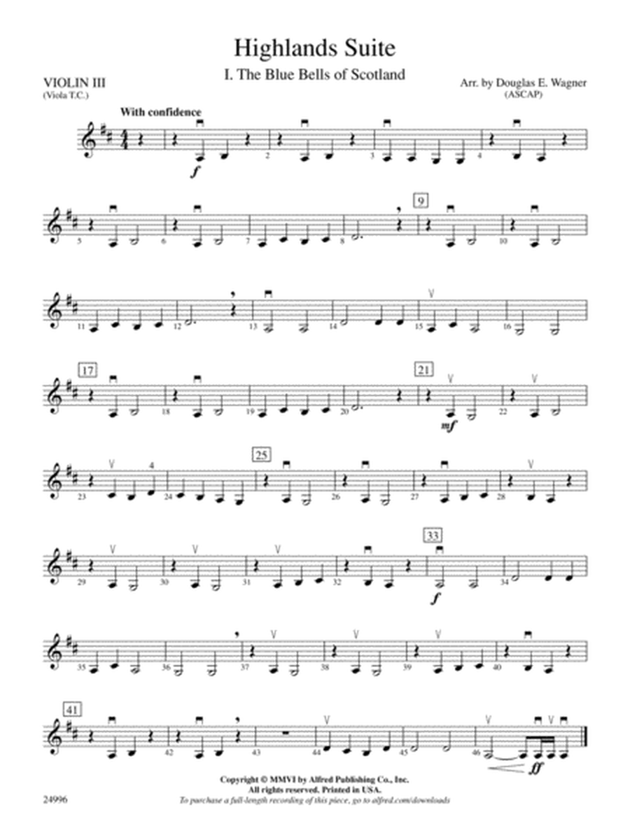 Highlands Suite: 3rd Violin (Viola [TC])