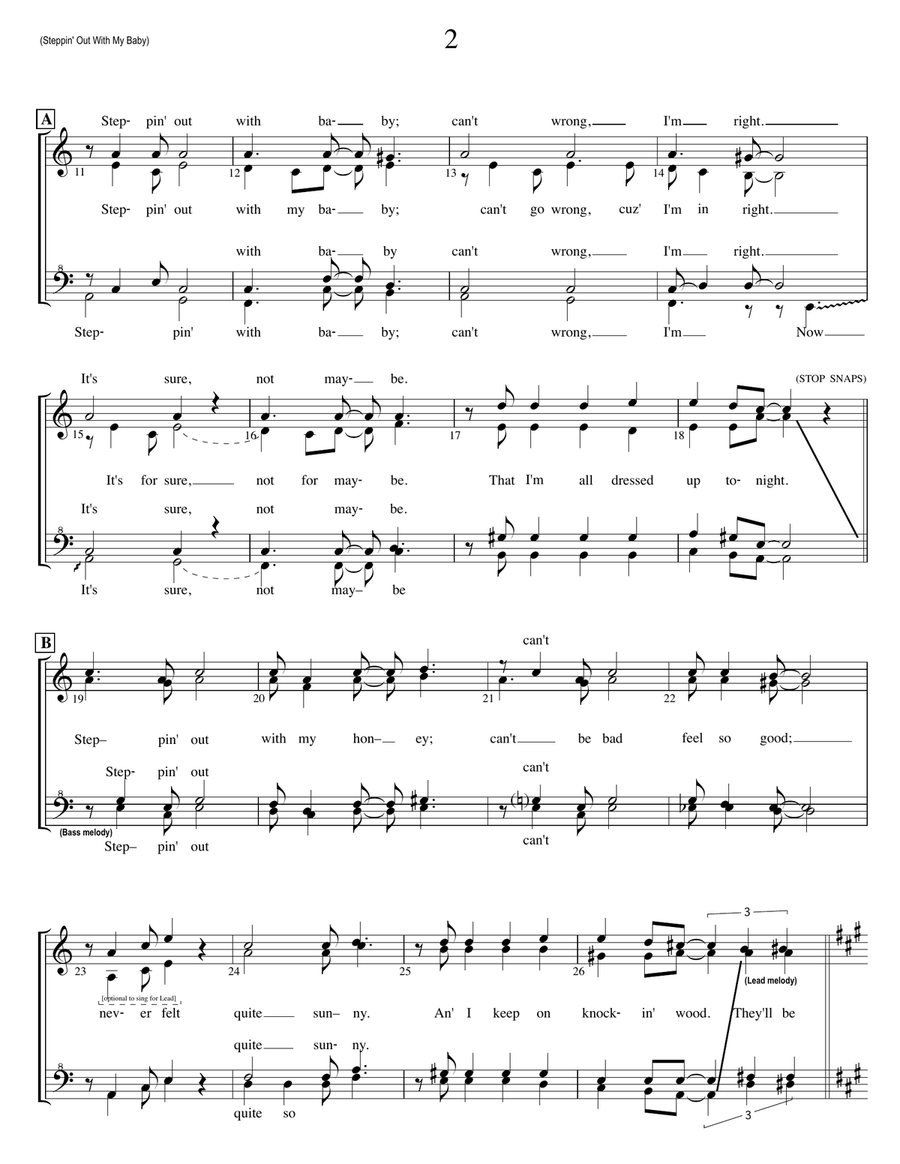 Steppin' Out With My Baby SSAA scores gallery preview page 2