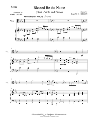 BLESSED BE THE NAME (Duet – Viola and Piano/Score and Parts)