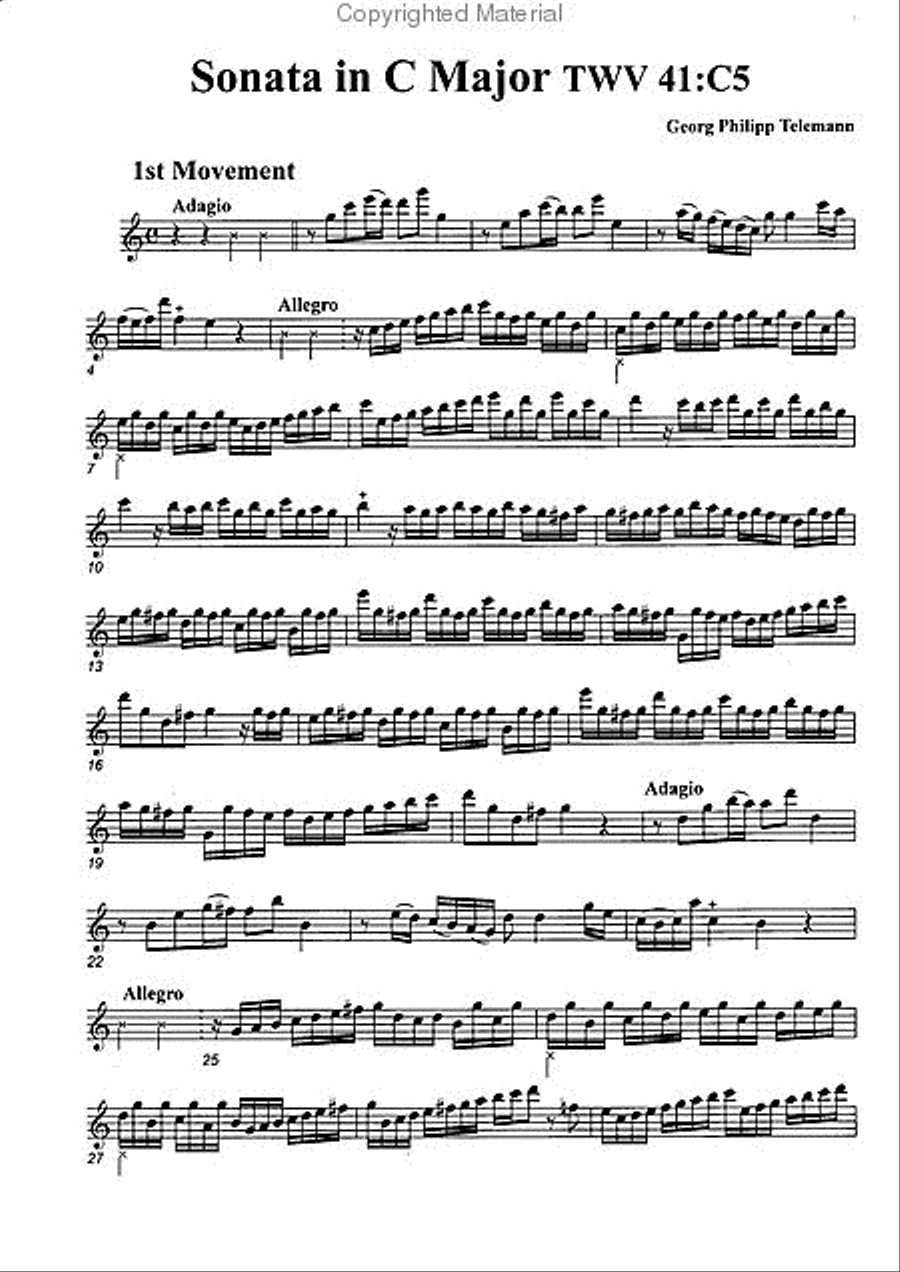 Sonata in C Major, TWV41:C5 Alto Recorder scores gallery preview page 2