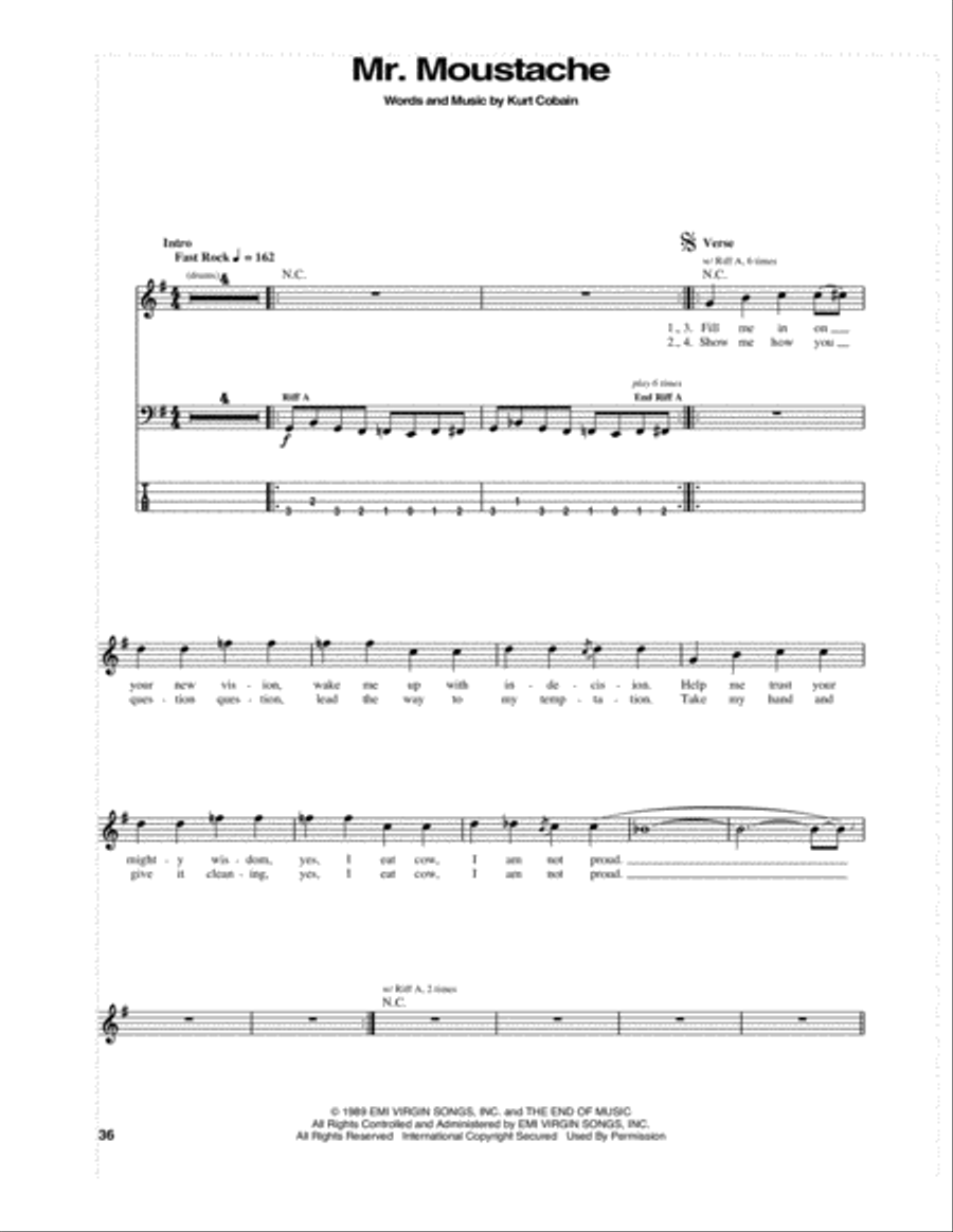 Mr. Moustache Guitar Tablature scores gallery preview page 1
