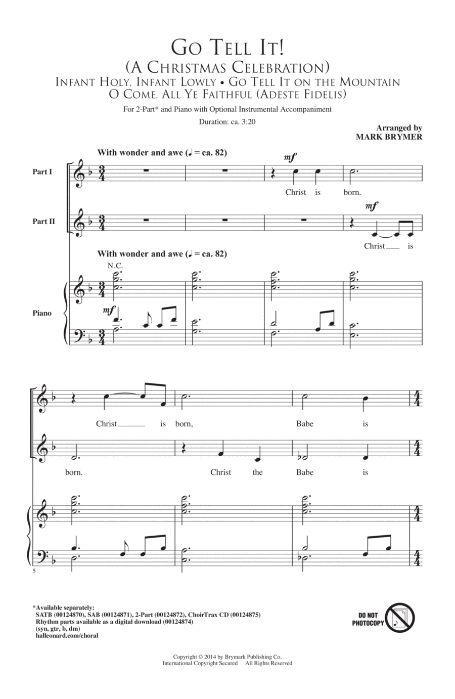 Go Tell It On The Mountain 2-Part scores gallery preview page 1