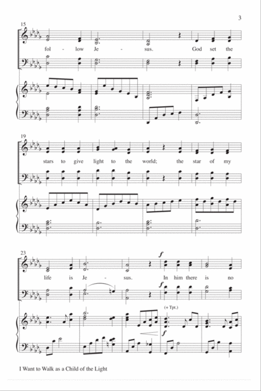I Want to Walk as a Child of the Light 4-Part scores gallery preview page 3