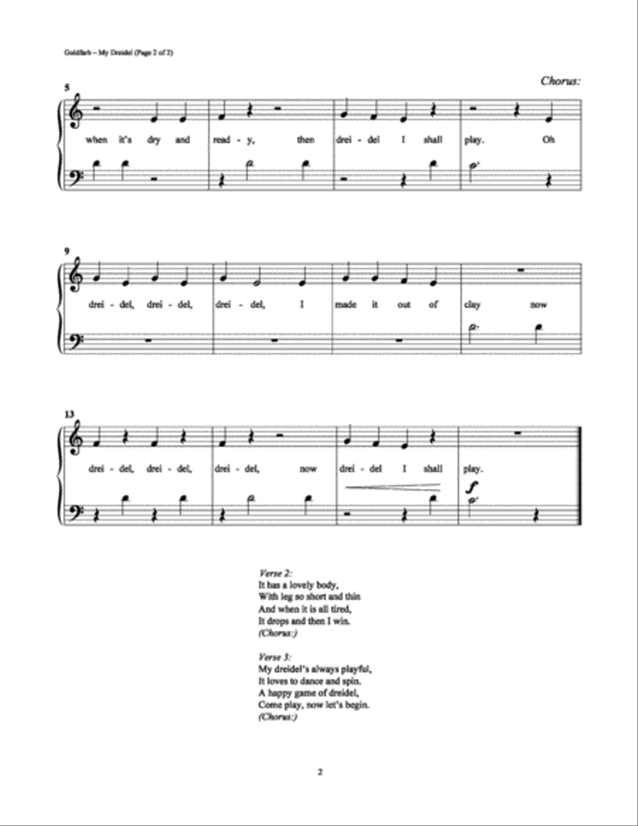 My Dreidel My Dreidel Easy Piano scores gallery preview page 2