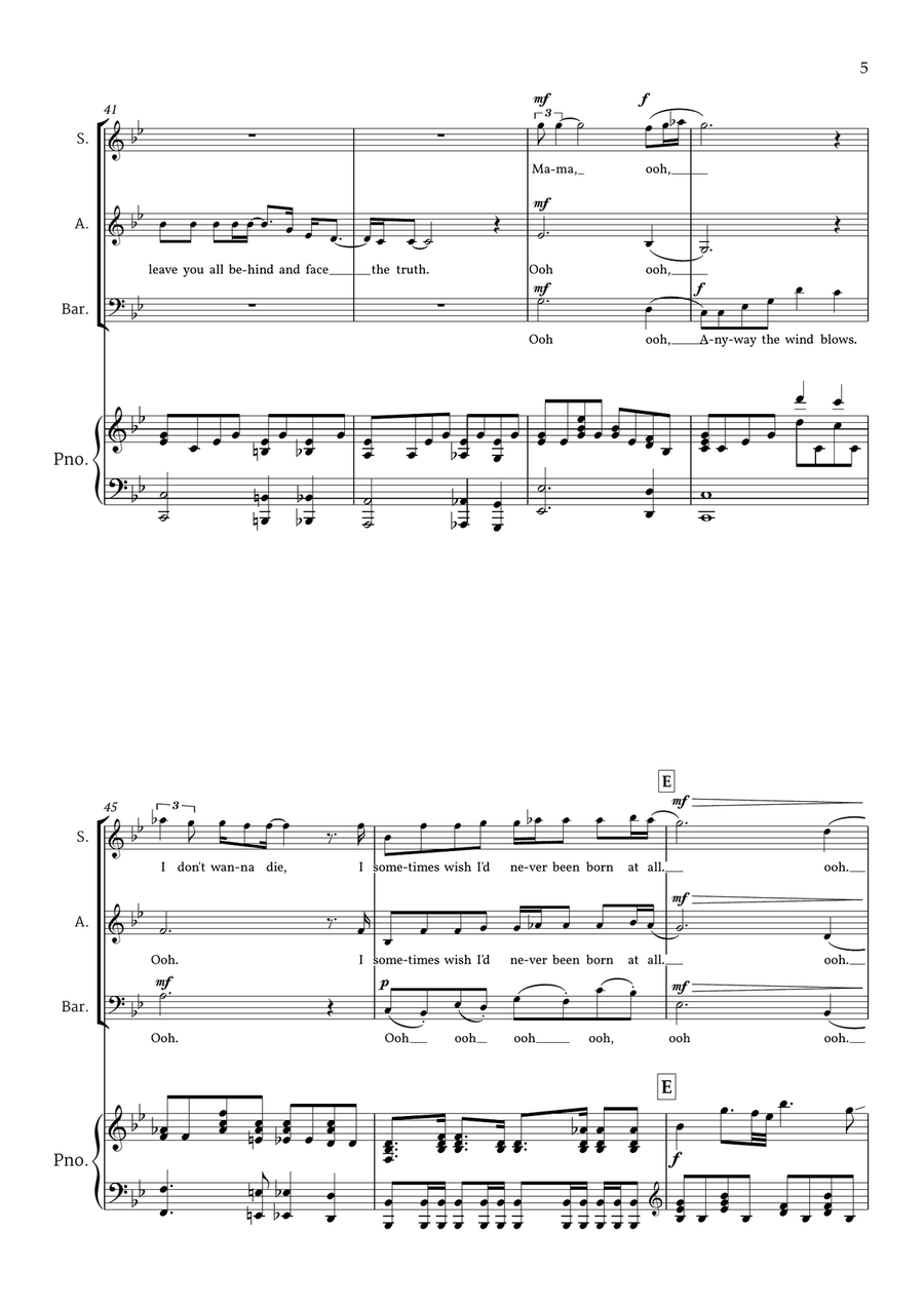 Bohemian Rhapsody 3-Part scores gallery preview page 6