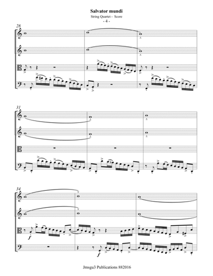 Bull: Salvator mundi for String Quartet - Score Only image number null