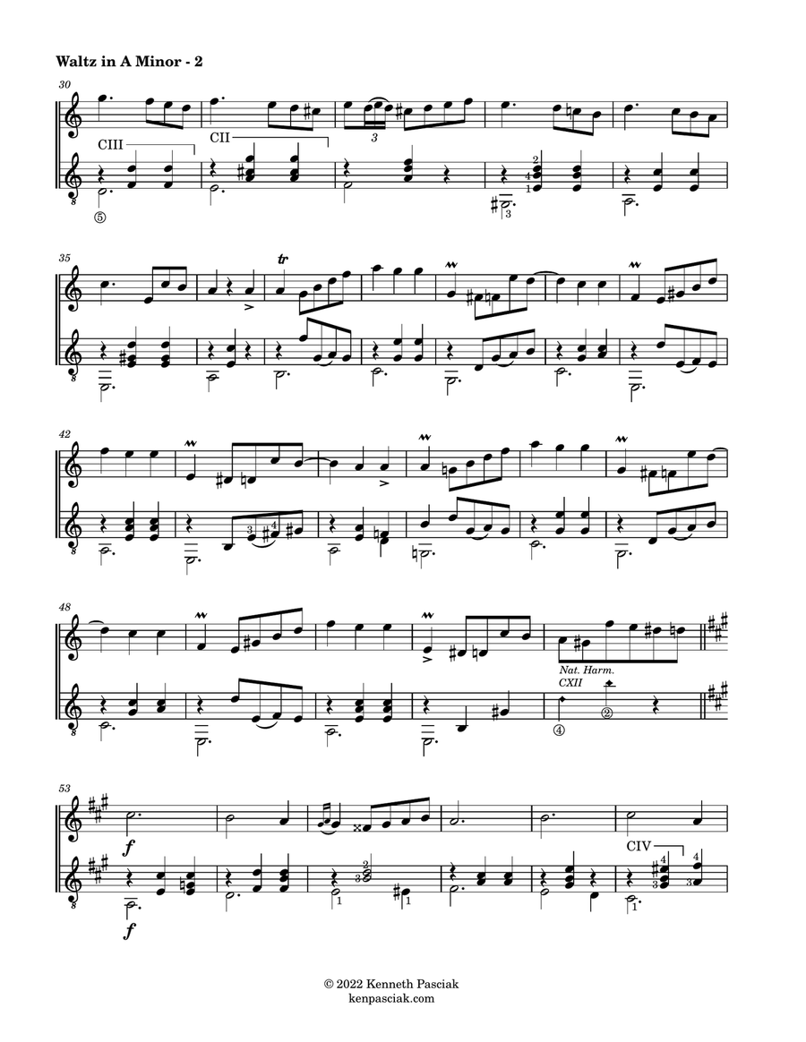 Waltz in A Minor, Op. 34 No. 2, for Violin & Guitar String Duet scores gallery preview page 4