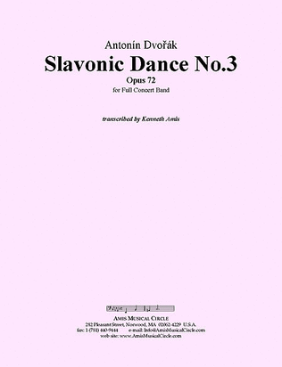 Slavonic Dance No.3, Op.72 - STUDY SCORE ONLY