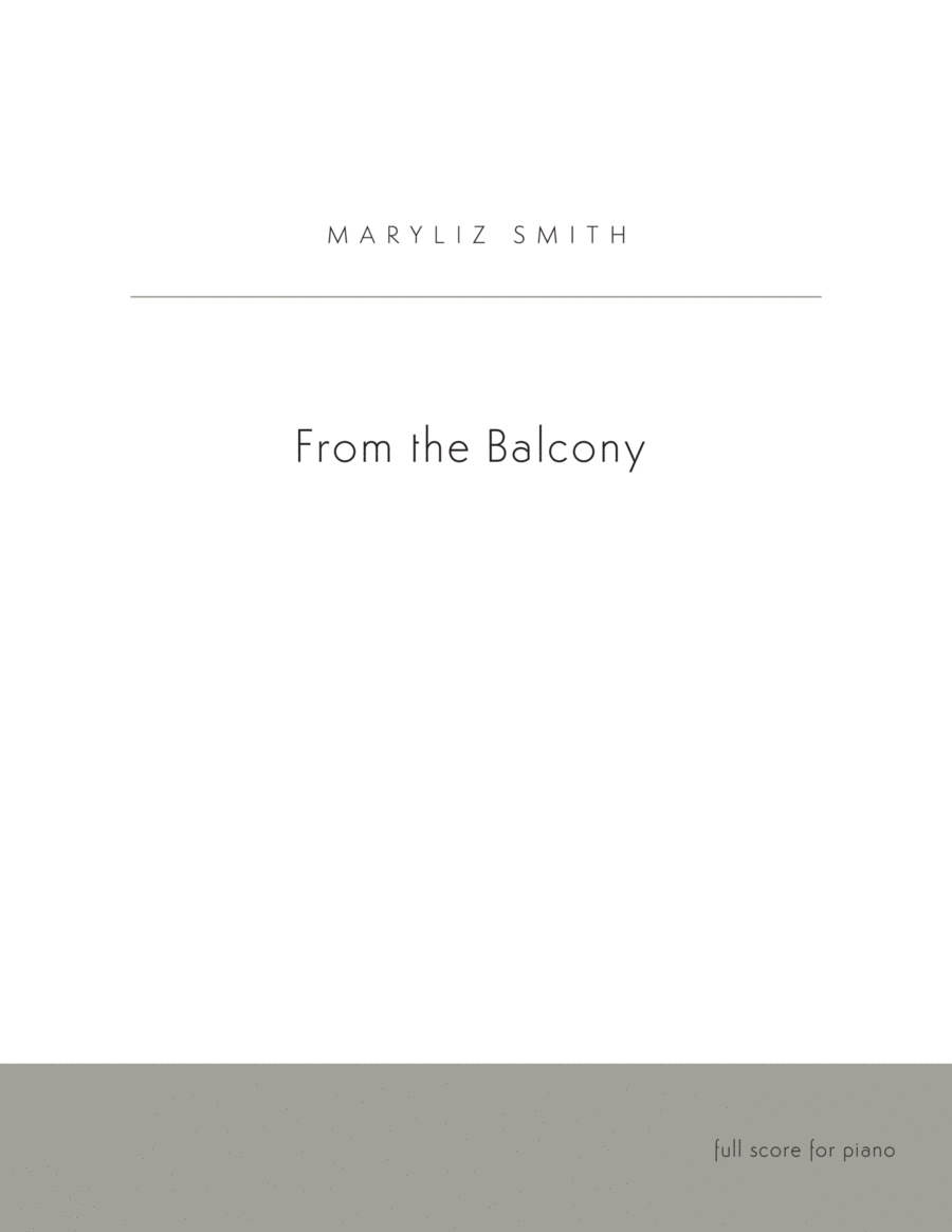 From the Balcony Piano Solo scores gallery preview page 1