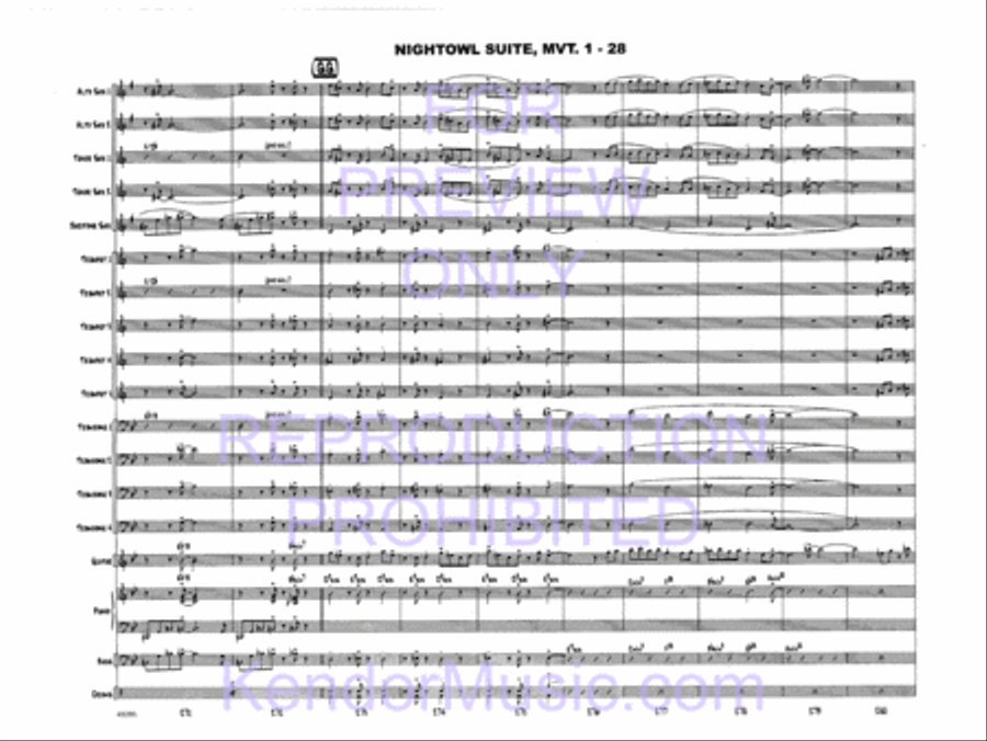 Nightowl Suite, Movement 1 (11 p.m. - Searching For Birdland) Jazz Ensemble scores gallery preview page 30