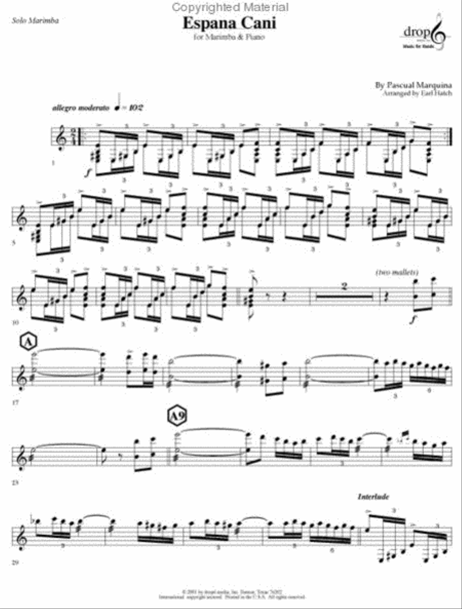 Espana Cani Espana Cani Percussion scores gallery preview page 4