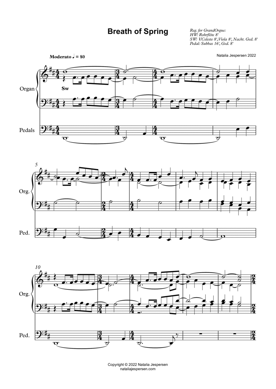 Breath of Spring Organ Solo scores gallery preview page 1